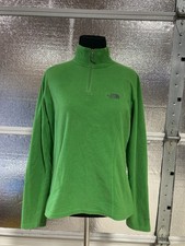 The North Face TKA 100 Fleece - Womens M - Green - 1/4 Zip Pullover Sweatshirt