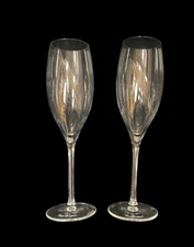 Beautiful Dom Perignon Champagne Glasses - Etched - Set of 2