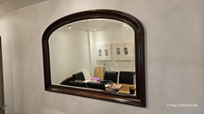 Large Antique Victorian Distressed Style Framed Overmantle Mirror