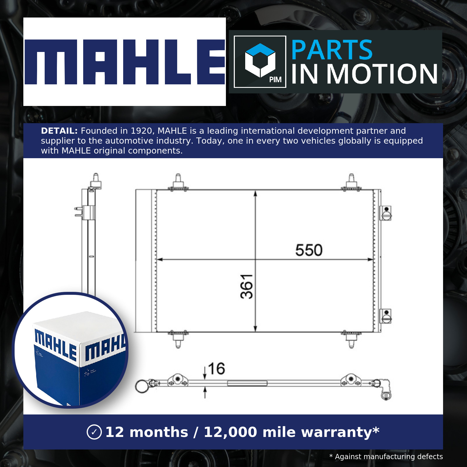 Air Con Condenser AC487000S Mahle 6455EN 6455ES 6455HS 0001499040080 1400836980