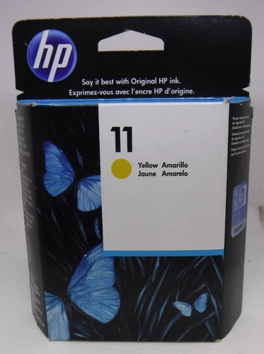 Genuine OEM HP 11 C4813A Yellow Ink Cartridge – New – Sealed – Original
