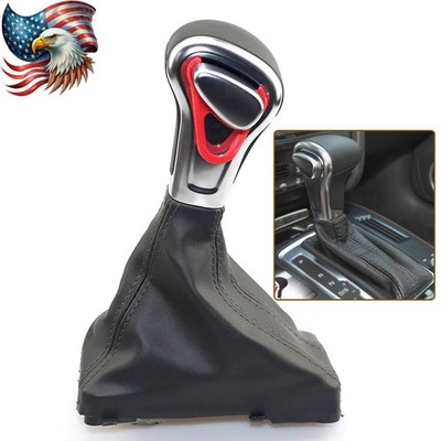 Car 5 Speed Lever Gear Shift Knobs Dust Cover Faux Leather For Audi A3 2004-2015