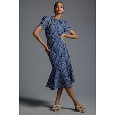 Shoshanna Darcy NWT Two-Tone Lace Denim Mermaid Midi Dress Women’s Size 2