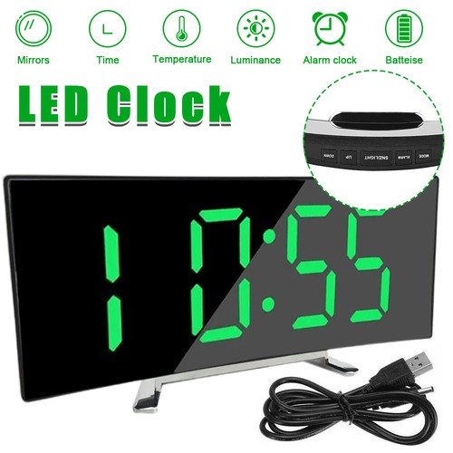 7" LED Wecker Digital Alarmwecker Funk Temperatur Schlummerfunktion USB Tischuhr - Bild 3 von 14