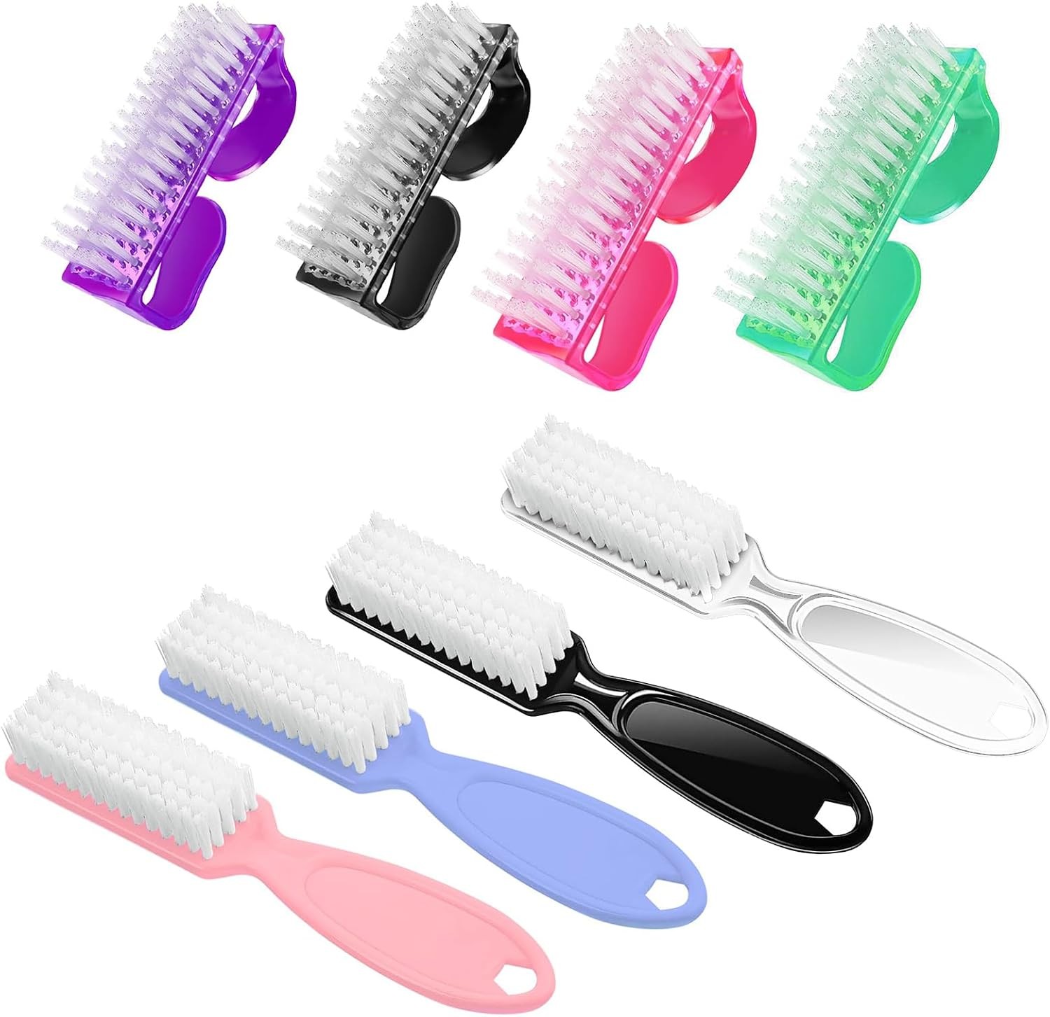 8 PCS Nail Brush for Cleaning Fingernails, Handle Grip Nail Scrubber Brush,