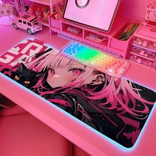 Pink RGB Gaming Mouse Pad 31.5x12 Inch PC XL Large Extended Glowing Led Light...