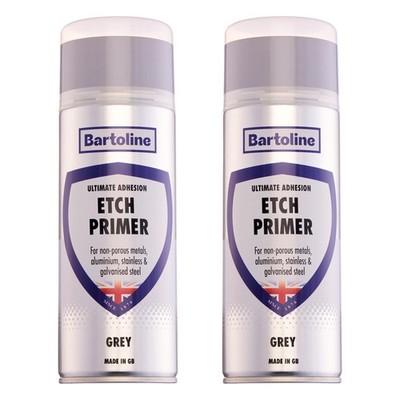 2x Bartoline Ätzgrundierung schnelltrocknend Metalllackabdeckung grau Decklack 400 ml