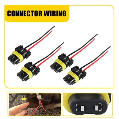 4x 9005 9145 H10 Headlamp Fog Light Ceramic Female Socket Connector Wire Harness