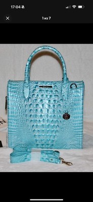 Brahmin Melbourne Caroline Dusty Blue  Satchel Bag