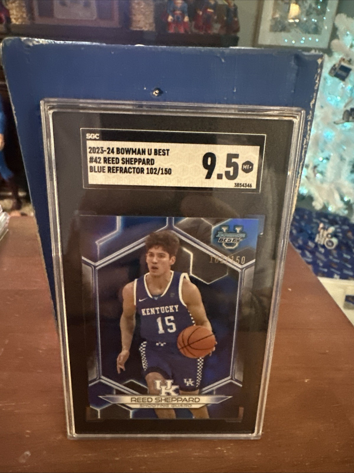 2023-24 Bowman University Best - Reed Sheppard #42 Blue Refractor /150 (RC)