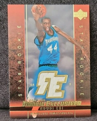 Upper Deck 2003-04 Rookie Exclusives Star Rookie Ndudi Ebi Jersey #J21 T'Wolves