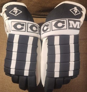 Hockey Gloves CCM B-HG90XXL, Men's Size XXL Black & White Nice Shape, Free S&H 