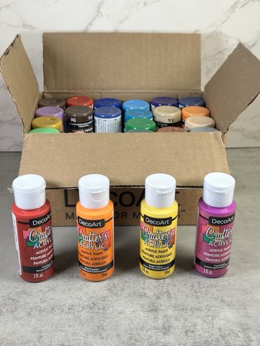 24 Stück Deco Art Crafter’s Acrylfarbe verschiedene Farben 2 Unzen Posten 24 Flaschen Posten 2