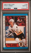 Craig Janney 1989 O-Pee-Chee # 190 Rookie Card PSA 10 Boston Bruins Legend. rookie card picture