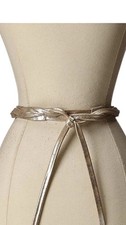 NEW Anthropologie ADA Collection Belt METALLIC PLATINUM BRONZE Leather Wrap OS