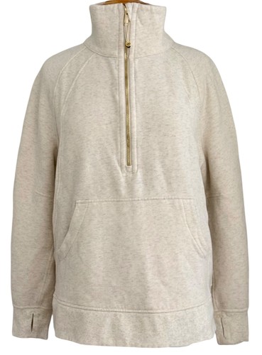 Lululemon Scuba Funnel-Neck Oversized Half-Zip Sweatshirt Heathered Ivory M/L - Picture 1 of 13