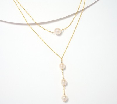 Honora x Rosina abgestufte Perlenkette Lagenlook, 14K