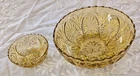 Vintage Anchor Hocking Honey Gold Chip Dip Bowl Set Starburst Pattern