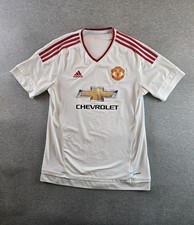 Manchester United F.C Adidas 2015-2016 Soccer Jersey Youth Large White Away Kit