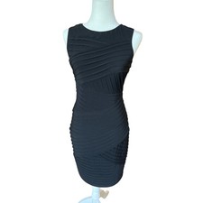 Calvin Klein Black Sleeveless Stretch Textured Dress Women's Size 4 Classic LBD