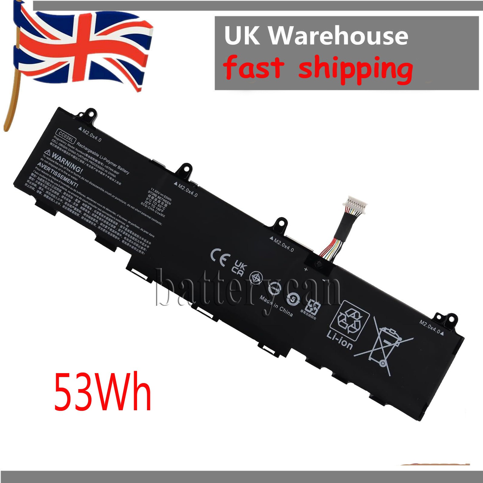 CC03XL Battery for HP EliteBook 830 835 840 845 G7/G8 Series L77608-421 53Wh NEW