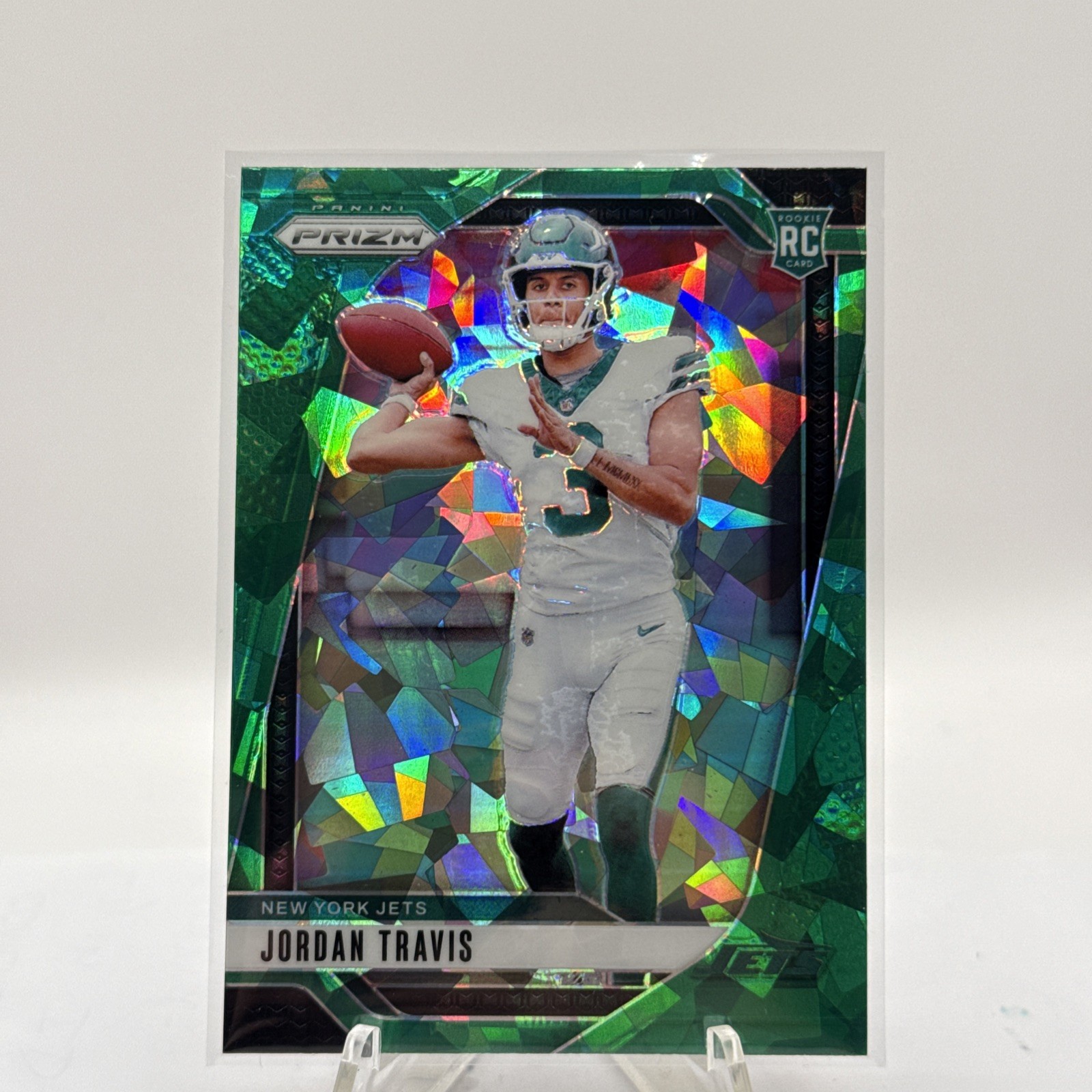 Jordan Travis 2024 #359 Prizm Green Ice Rookie Rc Color Match Jets