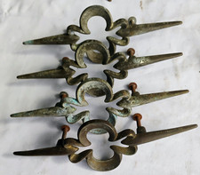 Vintage LOT OF 4 MCM ATOMIC Cast Metal Drawer Pulls Cabinet Door Handles