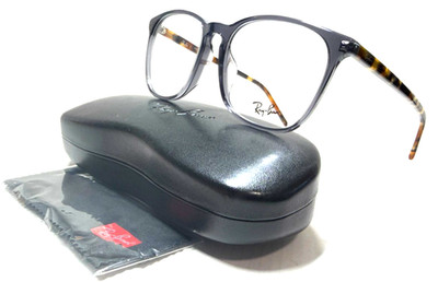 RAY-BAN RB5387F 5940 TRANSPARENT BLUE/HAVANA TEMPLES AUTHENT EYEGLASSES 54-18