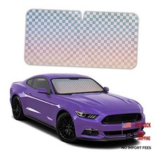 Checker Gradient Car Window Sun Shade Auto Shade for Windshield Visor, Block