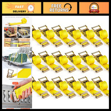 18PCS E Track Ratchet Straps 2" x 15' Tie-Down Kit for Cargo Trailers Trucks