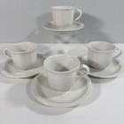 Villeroy & Boch Manoir Cups & Saucers Set Of 4 White Tea Coffee