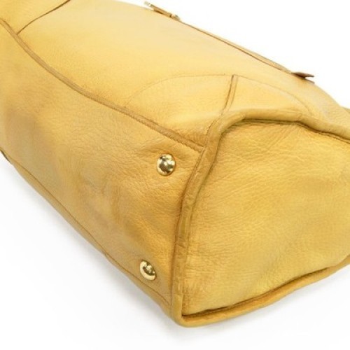 Authentic Prada 2-Way Shoulder Bag for Women, Yellow, Logo, Genuine Leather AUTH thumbnail 10