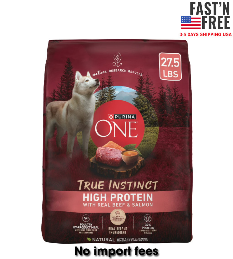 Purina ONE True Instinct Dry Dog Food, High Protein Real Beef & Salmon, 27.5 lb