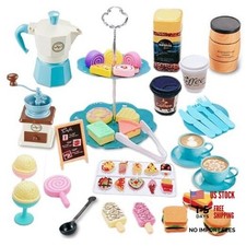 Pretend Tea Party Set for Little Girls, 48 PCS Coffee Maker 48Pcs Tea Sets-Blue
