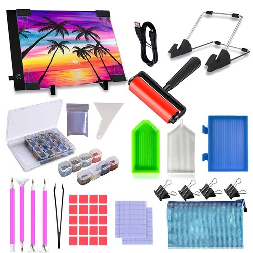 59 Pcs Diamond Painting A4 LED Light Pad Kit, 5D Diamond Painting Accessories...