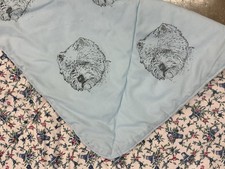 Hand Block Printed West Highland Terrier Baby Quilt 38x42 Reversb Floral WESTIES