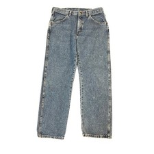 Rustler Vintage Mens Straight Leg Jeans Blue Medium Wash 33x30 87619SW Cotton