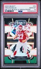 2023 Panini Select - Concourse Travis Kelce #50 Chiefs BLK & Green Prizm Die-Cut