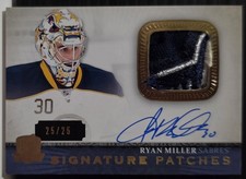 2013-14 Upper Deck The Cup Signature Patches Ryan Miller Auto 2010 Vezina #25/25