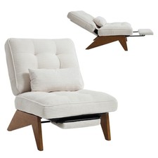 Poltrona Lounge Poltrona Relax con Schienale Regolabile, Poggiapiedi Estensibile