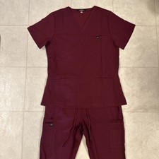 MED 1 Multipocket Jogger Scrub Set Wine Sz Medium