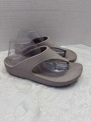 Crocs Sloane Platform Flip Flop Sandal Comfort Shoe Women s 11 Gray Beach Pool
