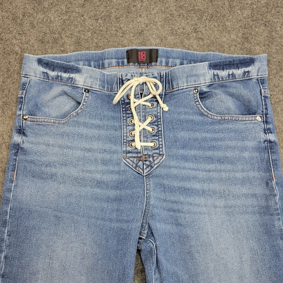 No Boundaries Jeans Womens XL 15-17 Streetwear Grunge Lace Up Front Flare Y2K - Image 4 of 4