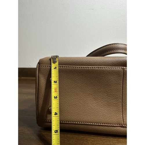 ORA DELPHINE SATCHEL PEBBLE LEATHER CAMEL TAN 12" X 7" SMALL Bag CLASSIC LUXURY - Picture 8 of 18