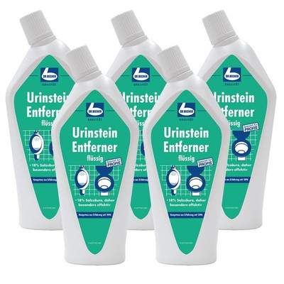 Dr. Becher Urinstein Entferner 750ml für Toiletten Urinale Bidets (5er Pack)