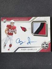 Andy Isabella 2020 Panini Limited Football Rookie Patch Auto RC /75 #121