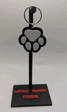 Cat Dog PLA Hand Crafted 3d Printed Paw Print Keychain Charm Pet Lover Accessory