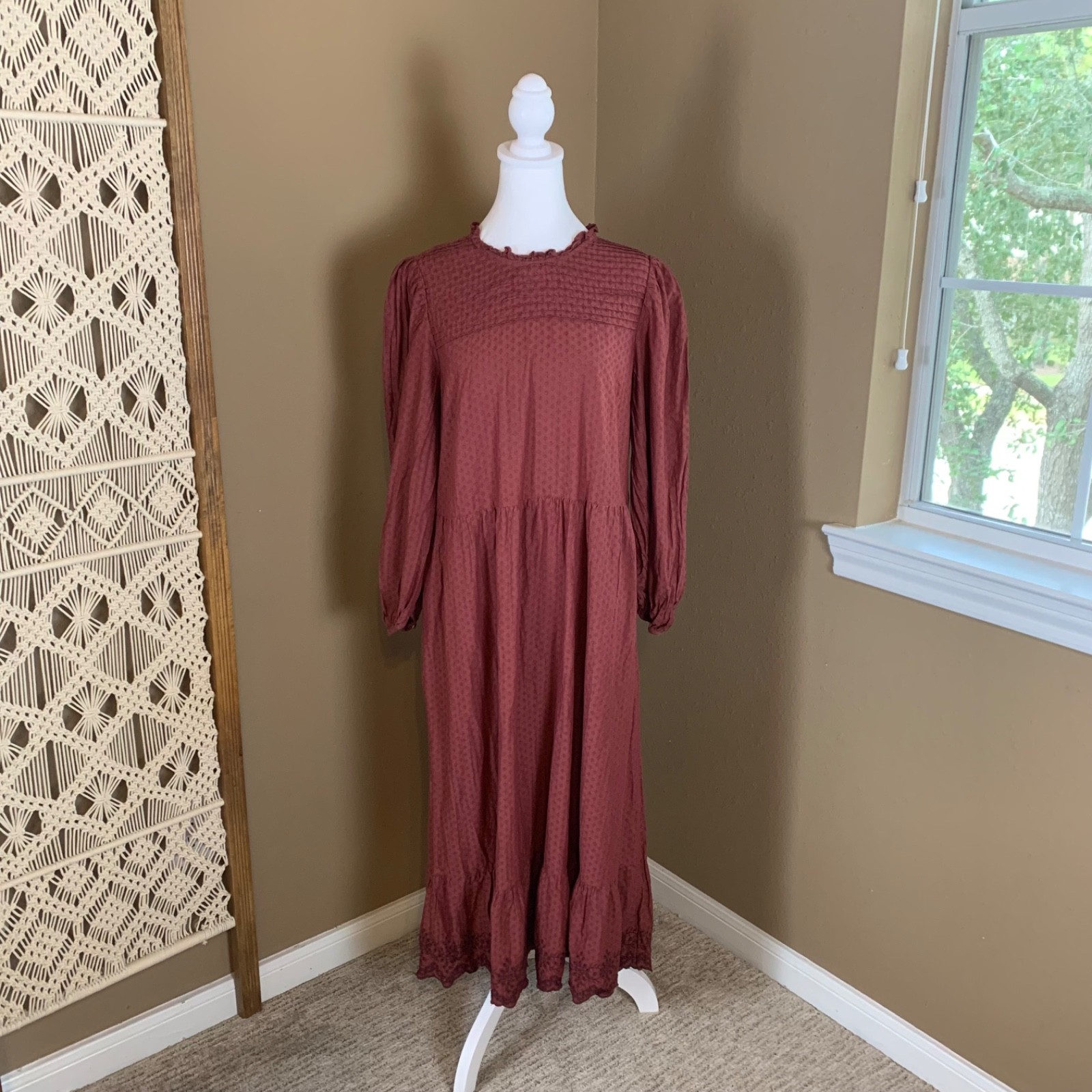 Universal Thread rust-burgundy prairie dress, ruf… - image 2