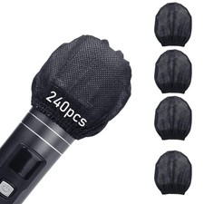 240pcs 120 pairs Mic Covers Disposable Non-Woven, 240 pack-Black