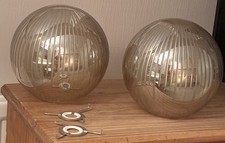 Pair of retro /vintage mirror globe light shades